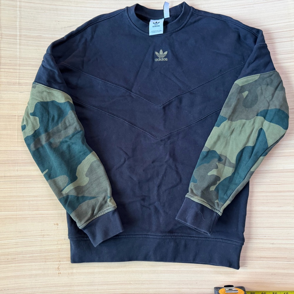 Adidas Black Sweatshirt with green Logo